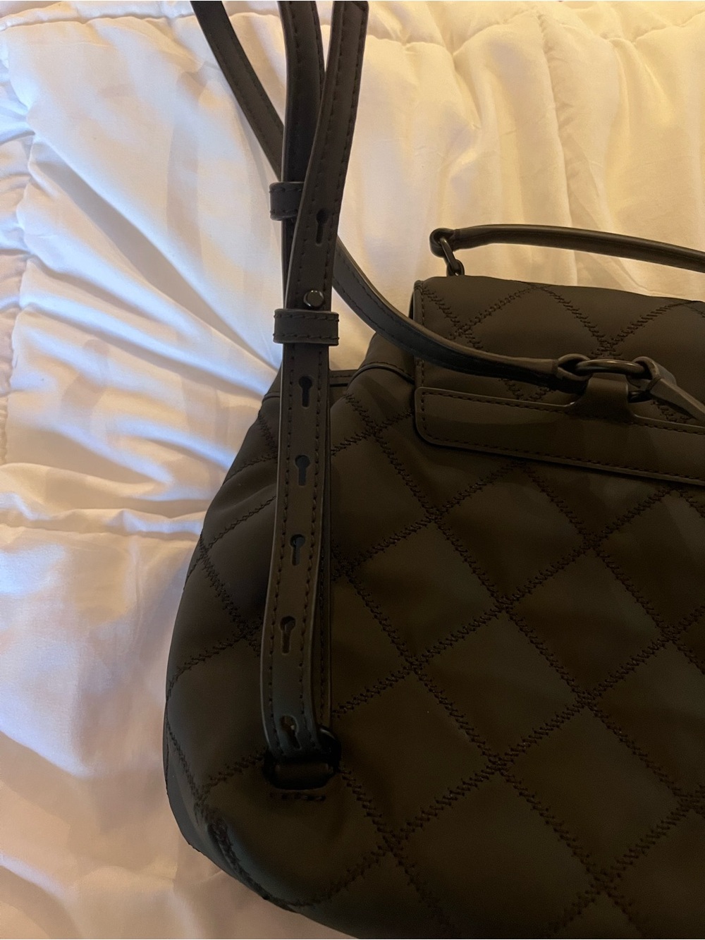 Tory Burch Quilted Black Backpack - Sleek Everyday Bag - Picture 6 of 7